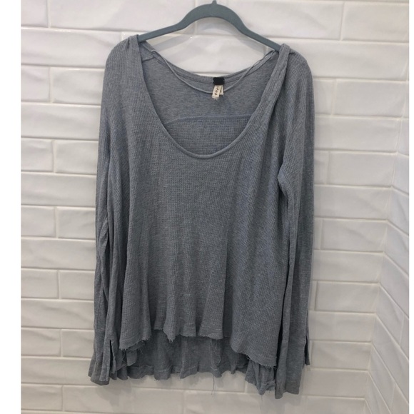 FREE People 'Malibu' Thermal Top in Gray - Picture 2 of 7